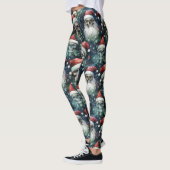 Grüne Gotische Weihnachtsschalen Weihnachtsmannmüt Leggings (Links)