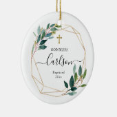 Grüne Gott segne getauft Keramik Ornament (Rechts)