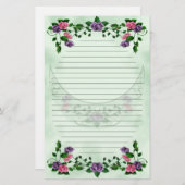 Grüne Göttin-aufrechter Halbmond gezeichnet Briefpapier (Vorne/Hinten)