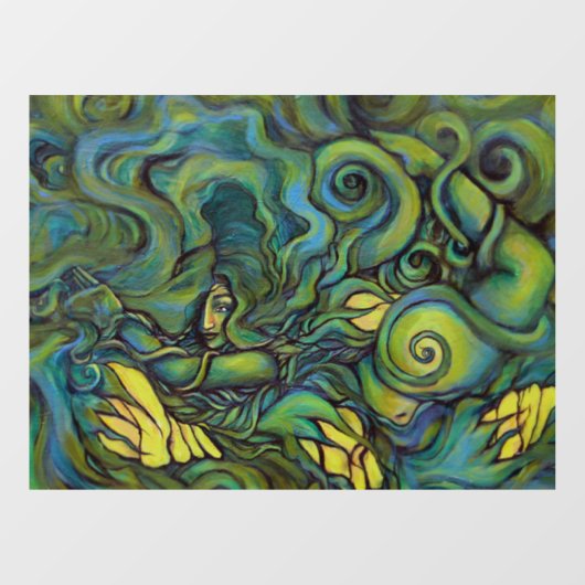 Grüne Göttin Malen Heiden Erde Fensteraufkleber (Blatt)