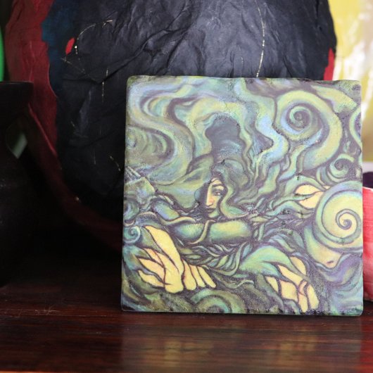 Grüne Göttin Malen Heiden Erde Steinuntersetzer