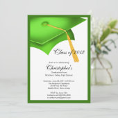 Grüne Grad-Graduierungspartei Einladung (Stehend Vorderseite)