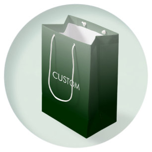 Grüne Gradient Monogram Mittlere Geschenktüte