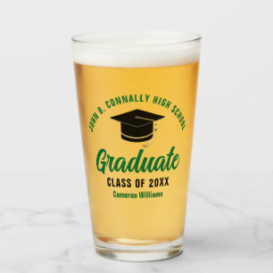 Grüne Graduate Personalisiert Graduate Party Glas