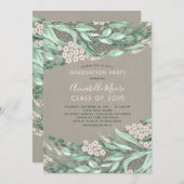 Grüne Graduation Einladung (Vorne/Hinten)