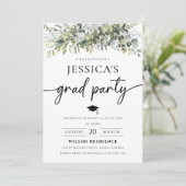 Grüne Graduation Party Einladung (Stehend Vorderseite)