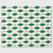 Grüne Graduierungsklammern mit Diplomen Geschenkpapier (Flach)