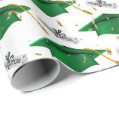 Grüne Graduierungsklammern mit Diplomen Geschenkpapier (Rolleneckpunkt)