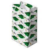 Grüne Graduierungsklammern mit Diplomen Kleine Geschenktüte (Rückseite Schrägansicht)