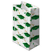 Grüne Graduierungsobergrenze mit Confetti Kleine Geschenktüte