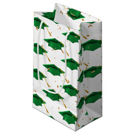 Grüne Graduierungsobergrenze mit Confetti Kleine Geschenktüte