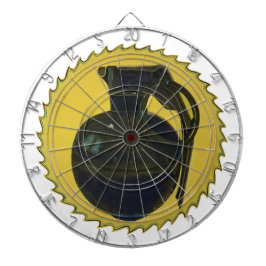 Grüne Granate auf dem Gelben Burst Dartscheibe