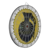 Grüne Granate auf dem Gelben Burst Dartscheibe (Vorderseite Links)