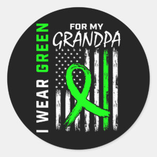 Grüne Grandpa Nierenerkrankung Zerebral Palsy Awar Runder Aufkleber