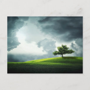 Grüne Grasberge des Sommers Postkarte