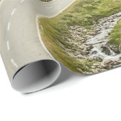 GRÜNE GRASS FELD UND BERG GESCHENKPAPIER (Rolleneckpunkt)