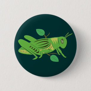Grüne Grasshopper Button