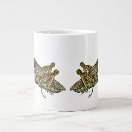 Grüne Grasshopper Jumbo-Tasse (Vorderseite)