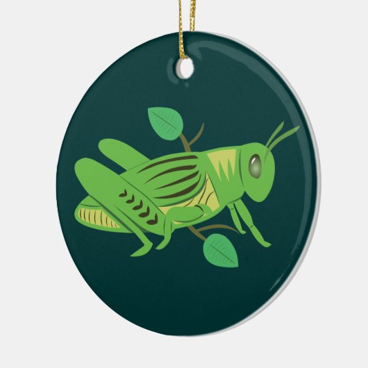 Grüne Grasshopper Keramikornament (Links)