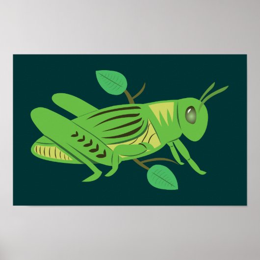 Grüne Grasshopper Poster (Vorne)