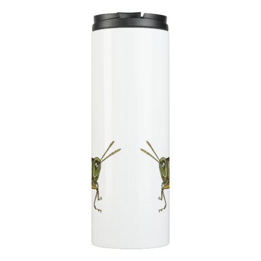 Grüne Grasshopper Thermosbecher (Rückseite)