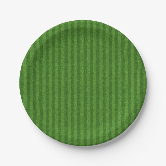 Grüne Grastextur von einem Fußballfeld Pappteller (Vorderseite)