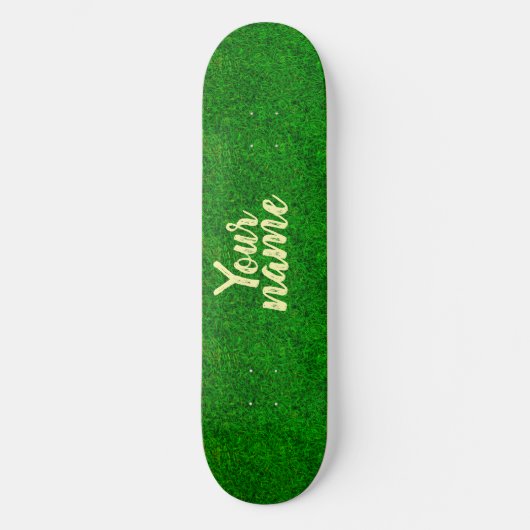 Grüne Grastextur von einem Fußballfeld Skateboard (Vorderseite)