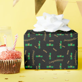 Grüne Gratulationen Diploma Class Year Graduatie Geschenkpapier