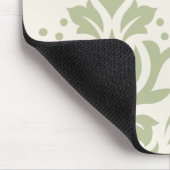 Grüne graue Creme der Rolle-Damast-Kunst-I Mousepad (Ecke)