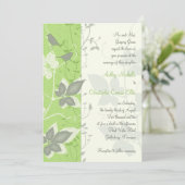 Grüne, graue Elfenbeinweine - Einladung zur Hochze (Stehend Vorderseite)