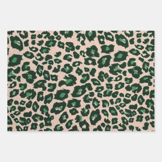 Grüne, graue Leopardenfarbe Geschenkpapier Set (Vorderseite 2)