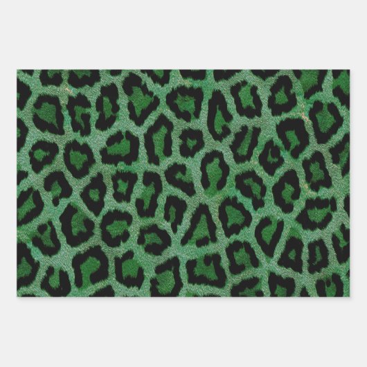 Grüne, graue Leopardenfarbe Geschenkpapier Set (Vorderseite)