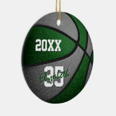 Grüne graue Mädchen Jungs Mannschaft Farben Basket Keramik Ornament (Rechts)