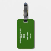 Grüne graue Mädchen Jungs Mannschaft Farben Gesche Gepäckanhänger (Rückseite vertikal)