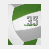 Grüne graue Mannschaft Farben Volleyball-Athleten Fleecedecke (Vorderseite)