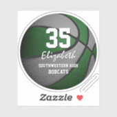 Grüne graue Mannschaft färbt Jungs Basketball Aufkleber (Blatt)