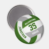 Grüne graue Mannschaft färbt Jungs Mädchen Volleyb Magnet (Vorderseite/Rückseite)