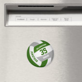 Grüne graue Mannschaft färbt Jungs Mädchen Volleyb Magnet (In Situ (Geschirrspüler))