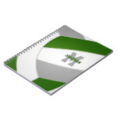 Grüne graue Mannschaft färbt Jungs Volleyball Notizblock (Linke Seite)