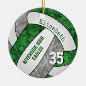 Grüne graue Mannschaft färbt Mädchen Volleyball me Keramik Ornament (Vorne)