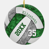 Grüne graue Mannschaft färbt Mädchen Volleyball me Keramik Ornament (Hinten)