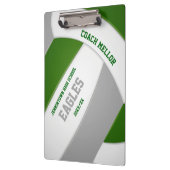 Grüne graue Mannschaftsfarben Volleyballtrainer Klemmbrett (Links)