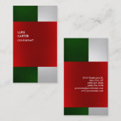 Grüne graue rote Streifen - Visitenkarte (Vorne/Hinten)