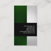 Grüne graue schwarze Streifen - Visitenkarte (Rückseite)