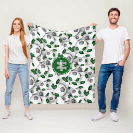 Grüne graue Sportmädchen Jungen Fußball-Mannschaft Fleecedecke