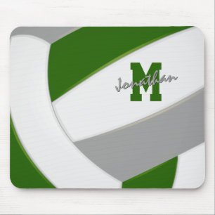 grüne graue Teamfarben Jungen Mädchen Volleyball Mousepad