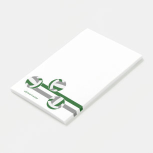 grüne graue Volleyball Streifen Spielername Post-it Klebezettel