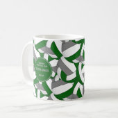 Grüne graue Volleyball Team Farben Trainingsgesche Kaffeetasse (Vorderseite Links)