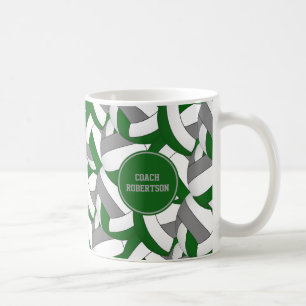 Grüne graue Volleyball Team Farben Trainingsgesche Kaffeetasse