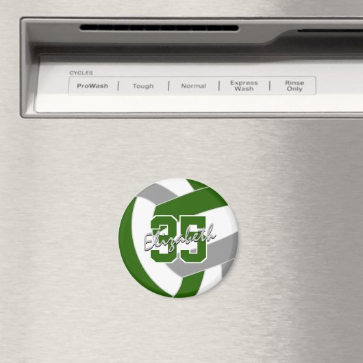 Grüne graue Volleyballmannschaft - Geschenke Magnet (In Situ (Geschirrspüler))